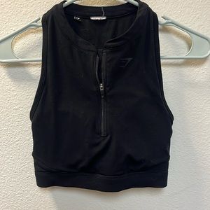 black gymshark zip up top
